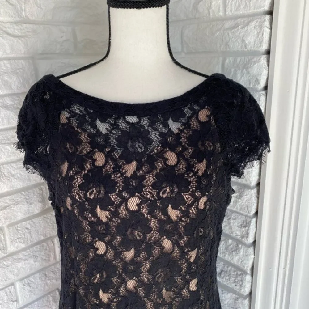 Jessica Simpson Flapper-Style Ruffle Lace Dress w/ Slip - Picture 4 of 6